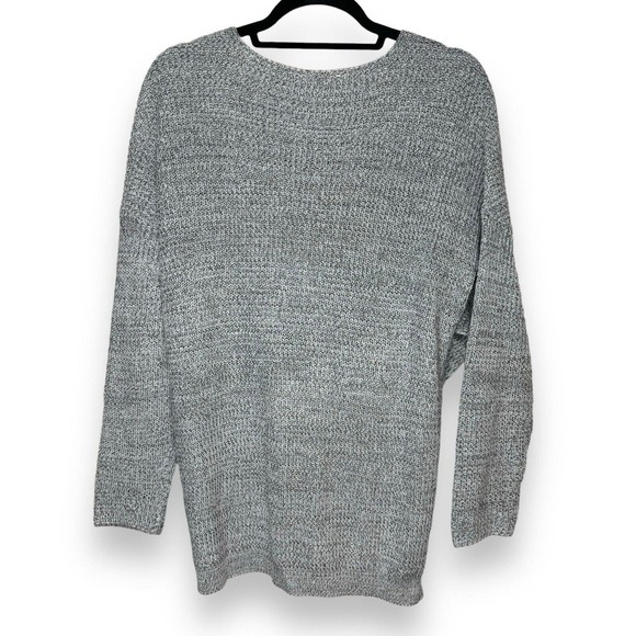 ASTR The Label Size Large Wrap Front Sweater Gray Heather Long Sleeve Light EUC - Picture 3 of 8